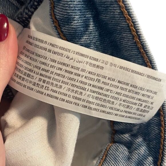Abercrombie & Fitch- The Dad Short High Rise Frayed Hem Denim Zip Fly Size 36/22 - Picture 12 of 14